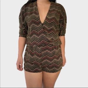 Endless Rose Long Sleeve Chevron Romper